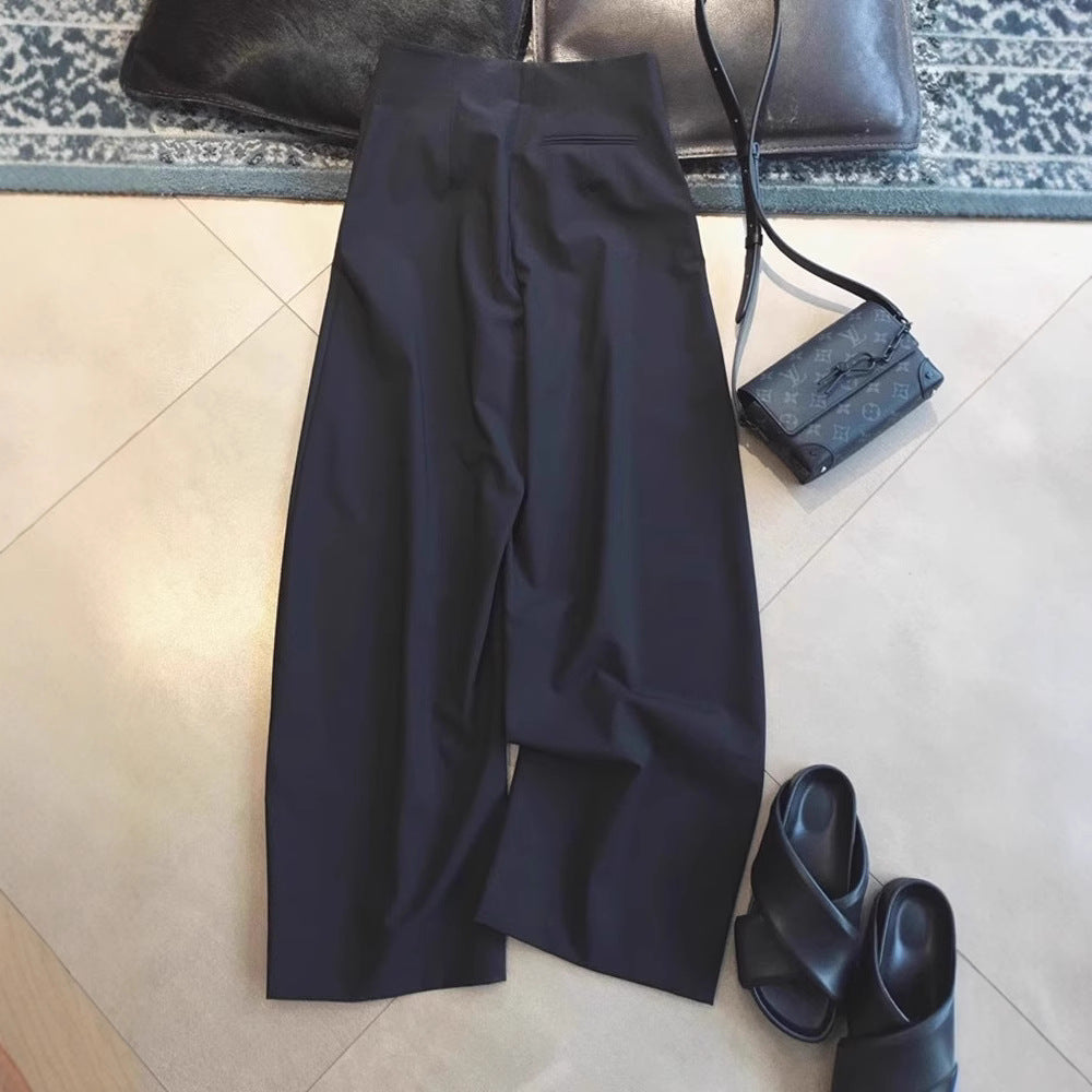 Women High-waisted wide Palazzo culottes with pressed crease and side pockets Mune Fashion