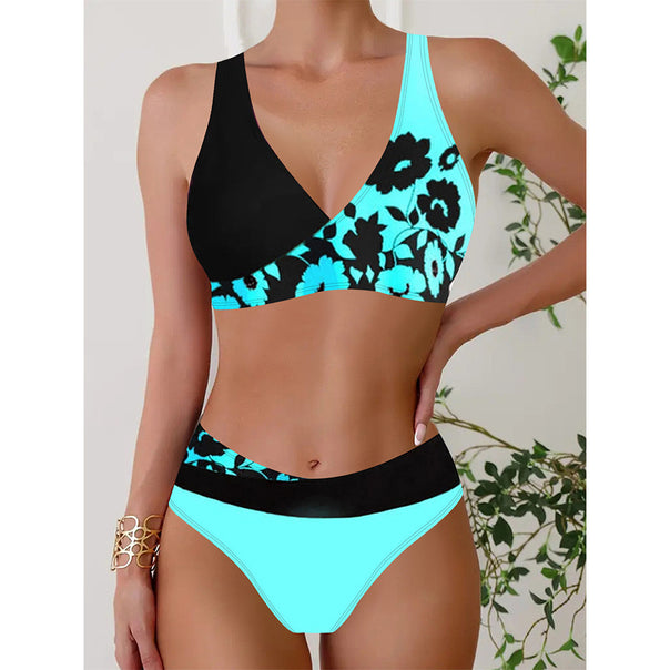 Women's bathing set with glossy floral pattern Mune Fashion