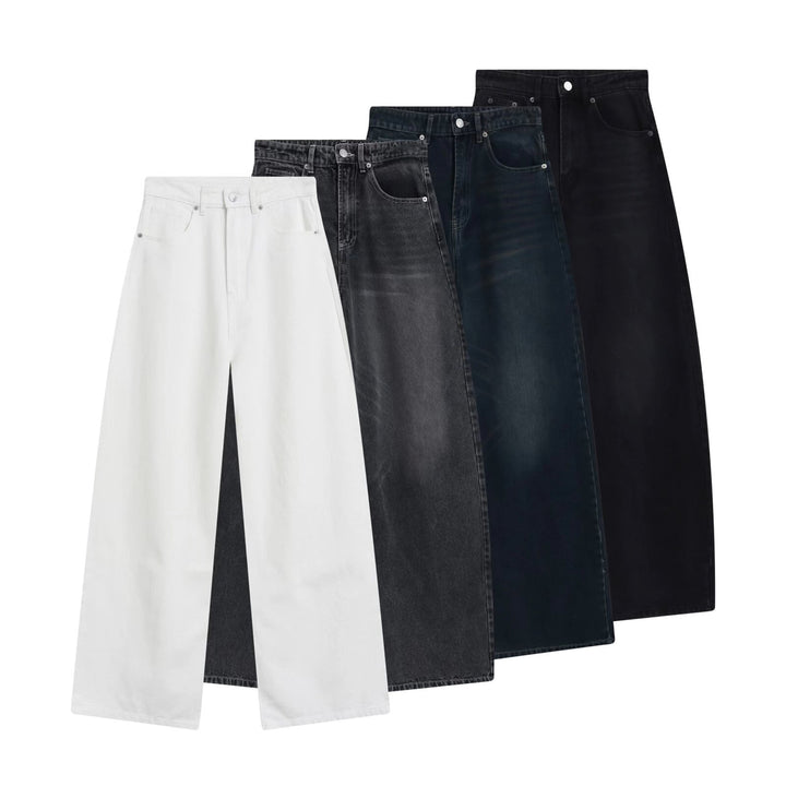 Women's High-Waist Denim Jeans with Wide Leg and Five-Pocket Design Mune Fashion