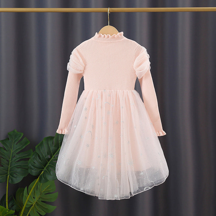 Girls festive tulle dress with sparkling appliqués Mune Fashion