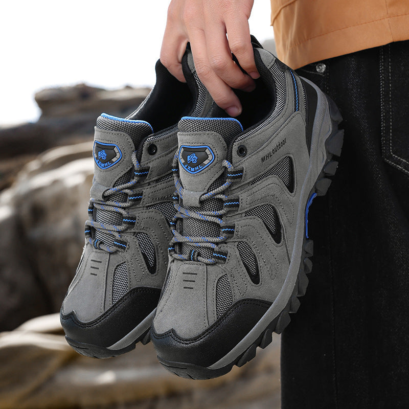 Men's urban outdoor utility lace-up shoe with reinforced protective cap, breathable mesh inserts, and grippy profile sole Mune Fashion
