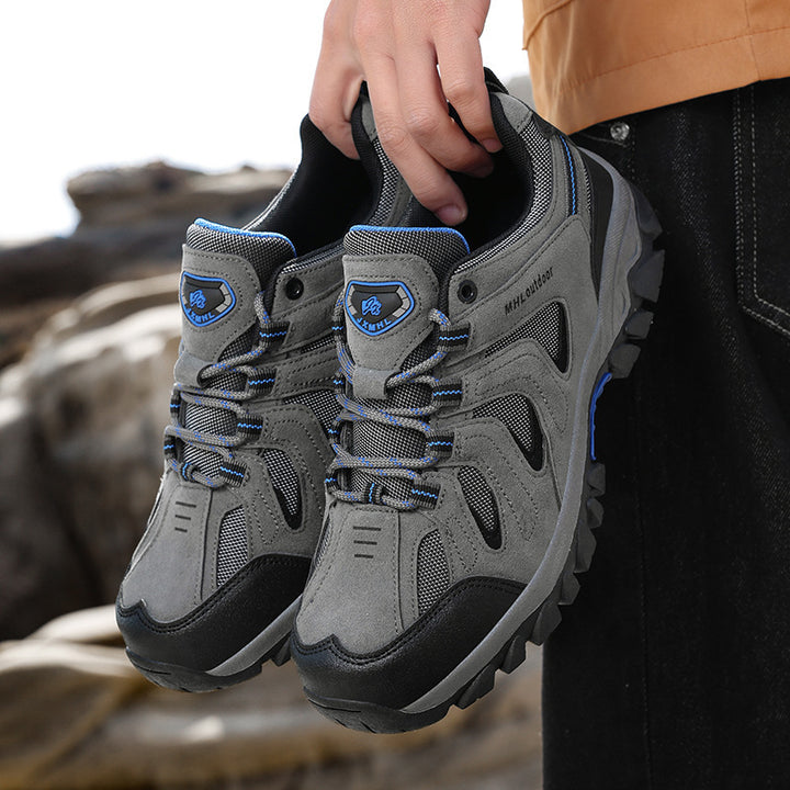 Men's urban outdoor utility lace-up shoe with reinforced protective cap, breathable mesh inserts, and grippy profile sole Mune Fashion