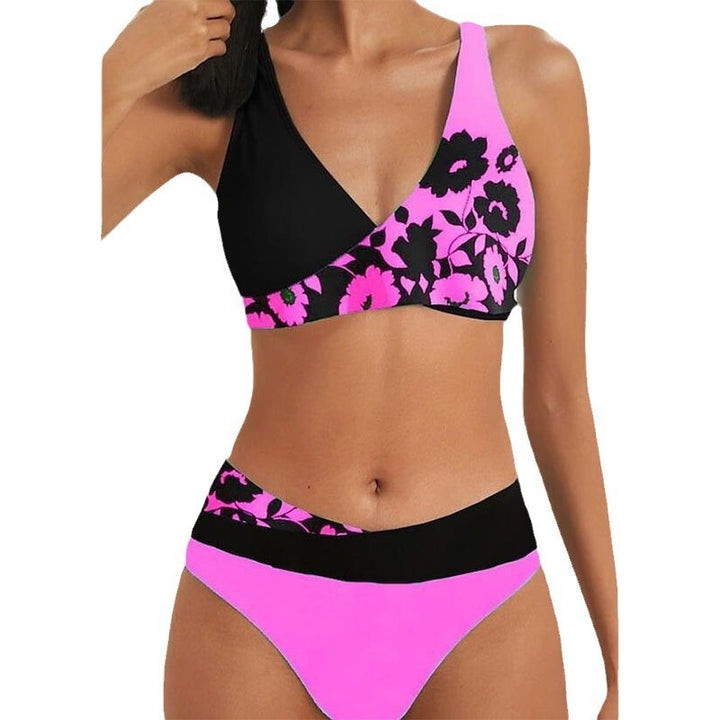 Women's bathing set with glossy floral pattern Mune Fashion
