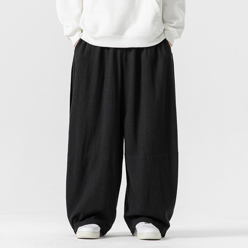 Men's extra wide cut balloon lounge pants with elastic waistband, deep drop crotch, and soft cotton blend Mune Fashion
