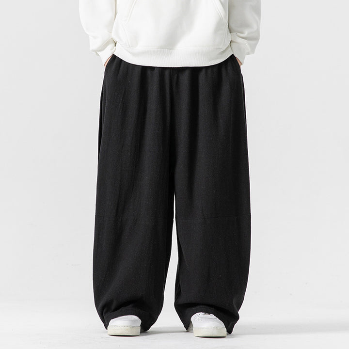Men's extra wide cut balloon lounge pants with elastic waistband, deep drop crotch, and soft cotton blend Mune Fashion