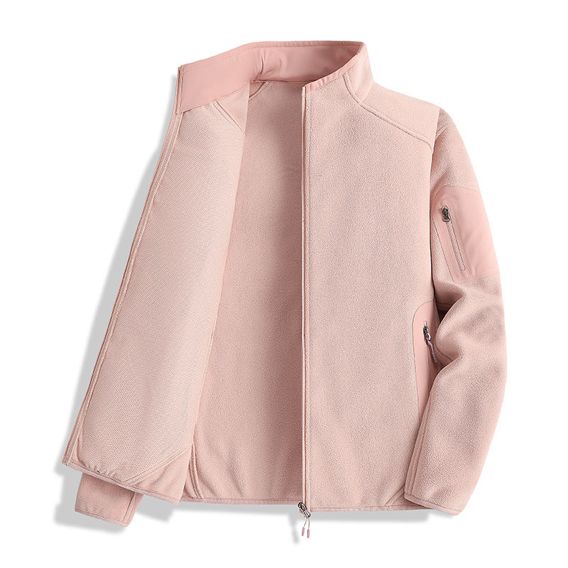 Men's fleece jacket with stand-up collar and softshell inserts Mune Fashion