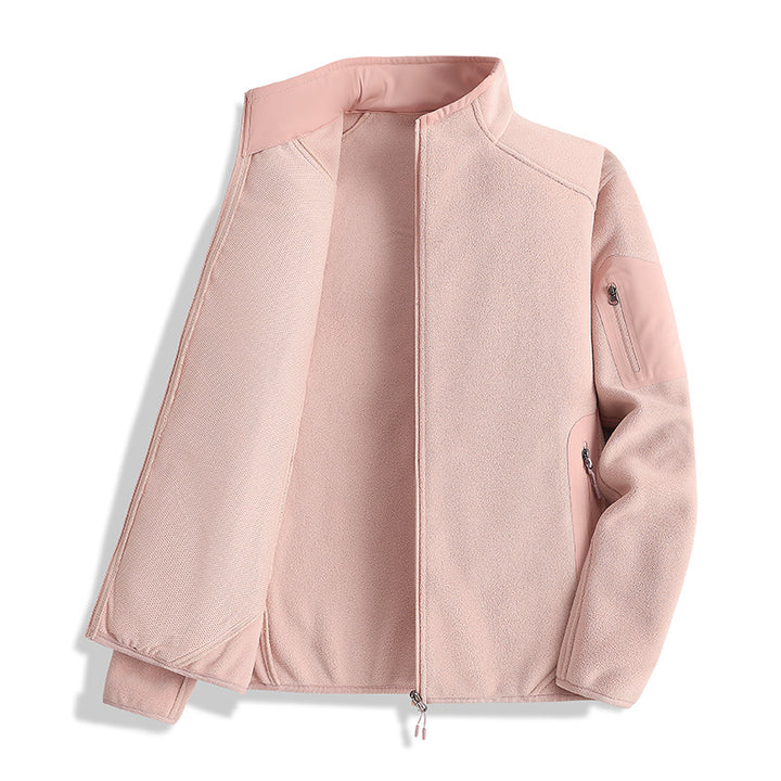 Men's fleece jacket with stand-up collar and softshell inserts Mune Fashion