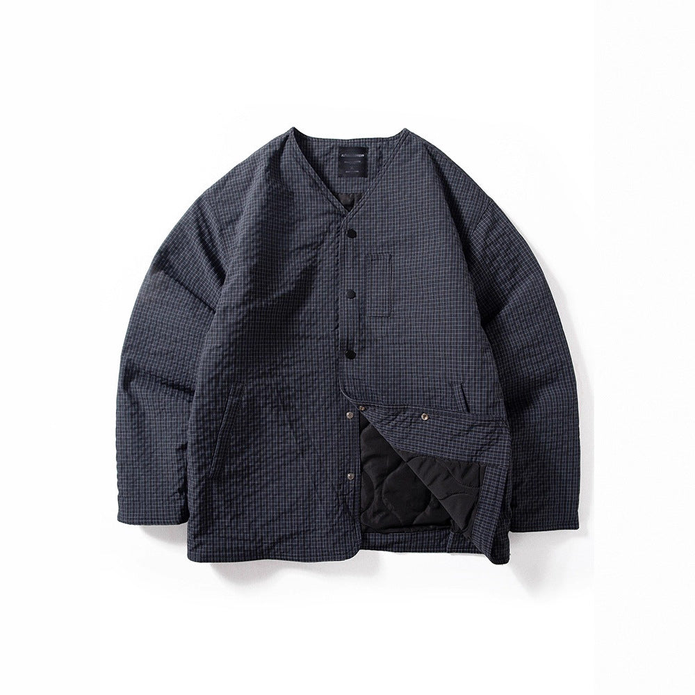 Men's Comfortable Quilted Jacket with V-Neck Mune Fashion