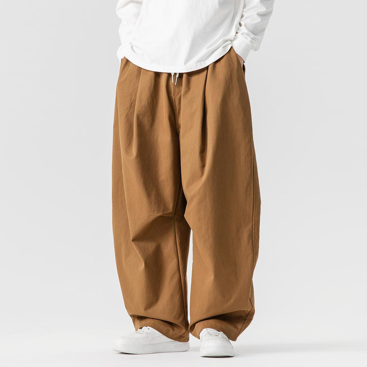 Men's Loose-Fit Pleated Balloon Pants with Drawstring Mune Fashion