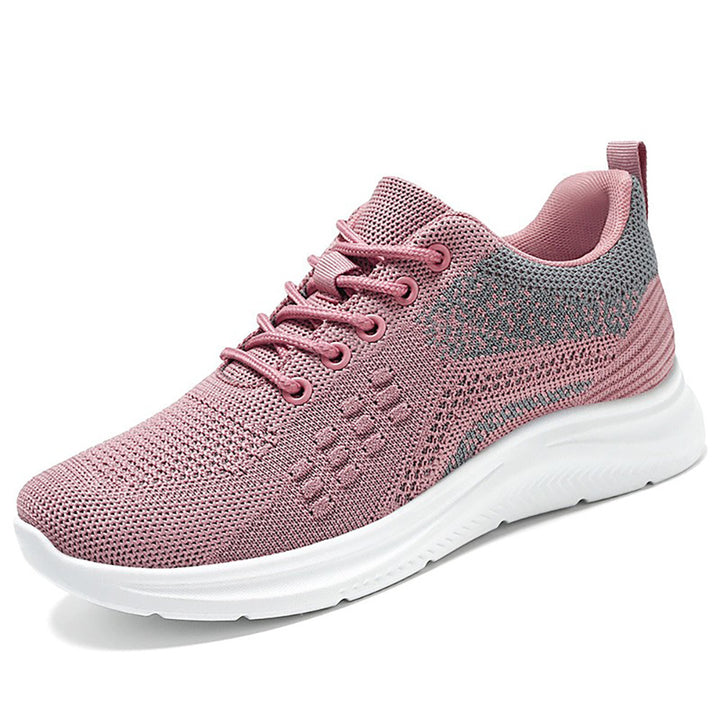 Ladies nan breathable knitted walking sneakers with sock-like shaft, padded heel support and flexible lightweight sole Mune Fashion