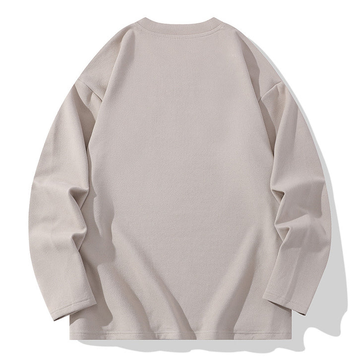 Men's Oversized Long Sleeve Shirt made of textured cotton blend with chest pocket detail Mune Fashion
