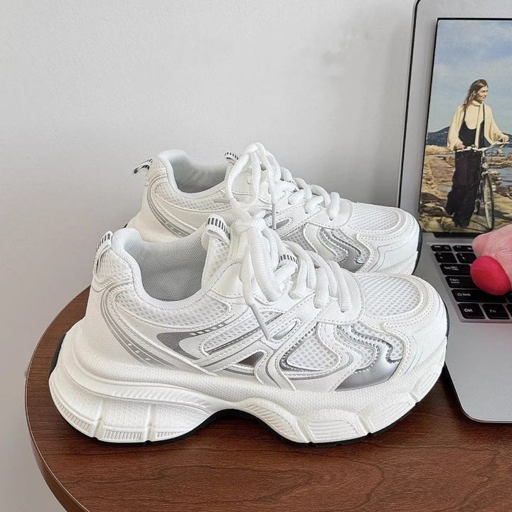 Ladies Comfortable Sports Sneakers with Breathable Mesh Upper and Stable Sole Mune Fashion