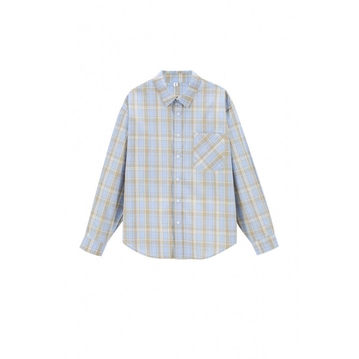 Unisex Boxy-check overshirt with shirt collar and applied chest pocket Mune Fashion