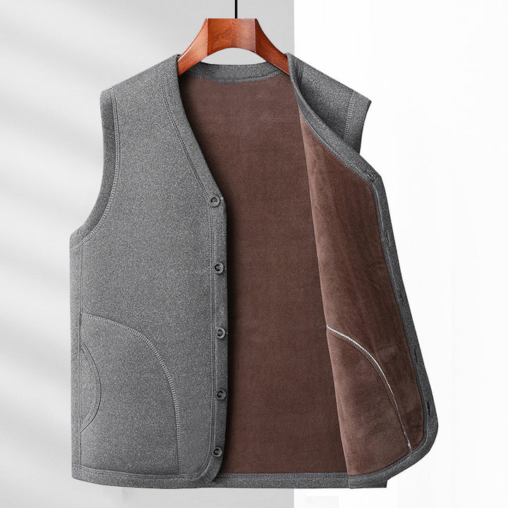 Men's Padded Thermal Vest with Cozy Fleece Lining and Button Placket Mune Fashion