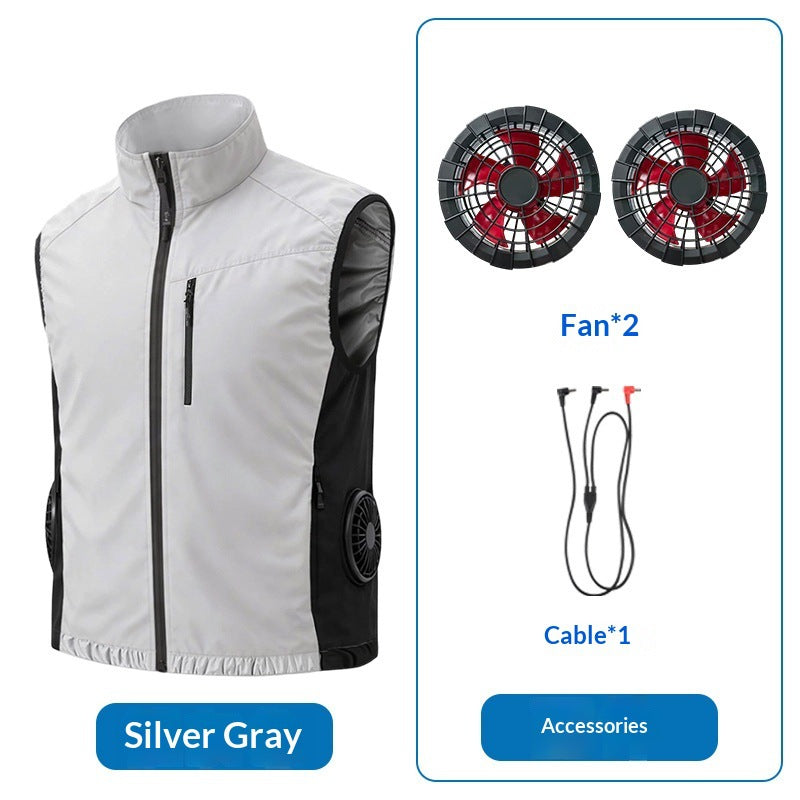 Unisex nan ergonomic cooling vest with integrated fans and battery connection Mune Fashion