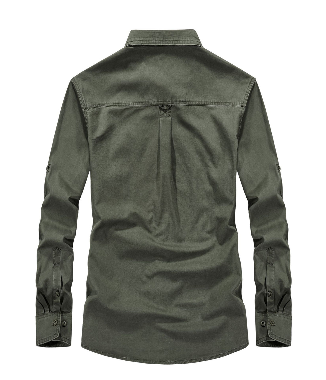 Men's Utility Field Shirt Jacket with Chest Flap Pockets, Roll-up Sleeves, and Sturdy Canvas Mune Fashion