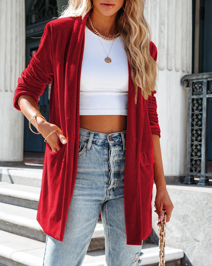 Mune | Gold Velvet Trench Coat Long Skirt Jacket