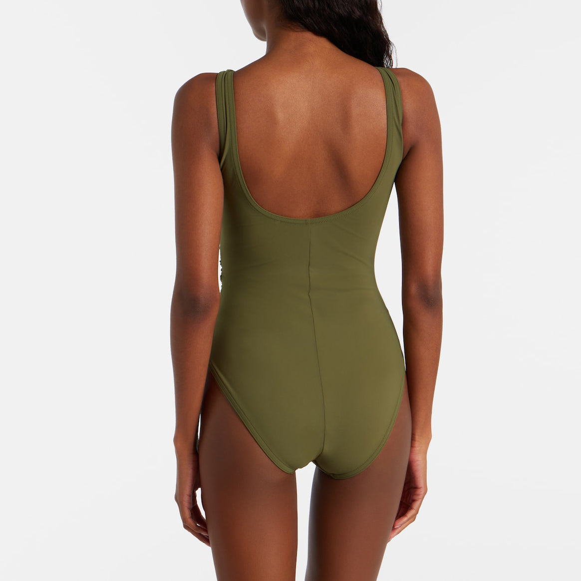 Women's One-piece Swimsuit with fashionable wrap design and elastic ruffle details Mune Fashion