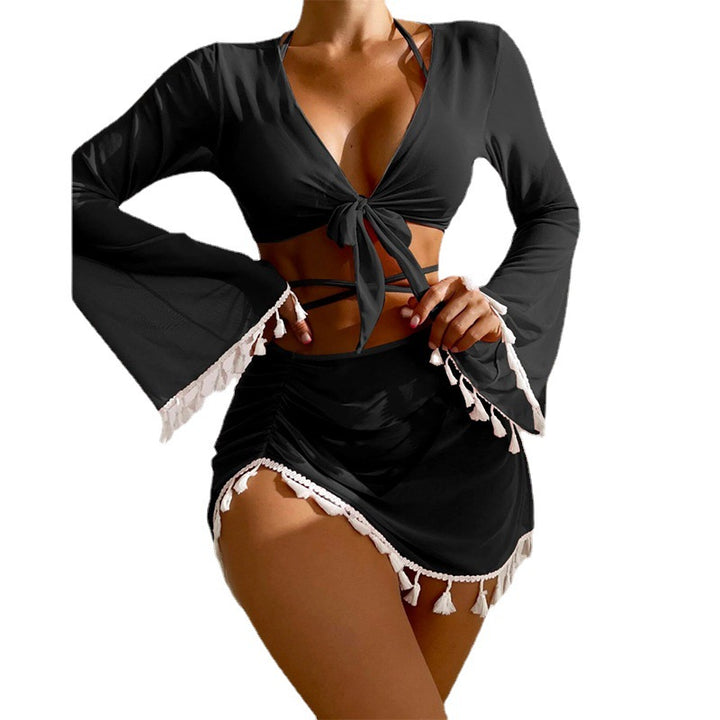 Women's bathing set with casual cropped top and charming skirt Mune Fashion