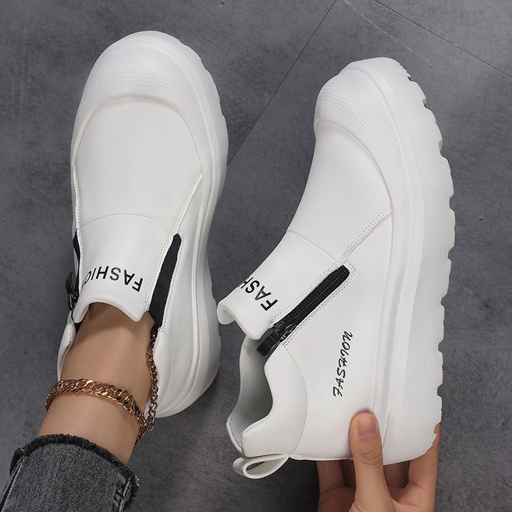 Women's platform sneakers with side zipper, padded comfort insole and profiled outsole Mune Fashion