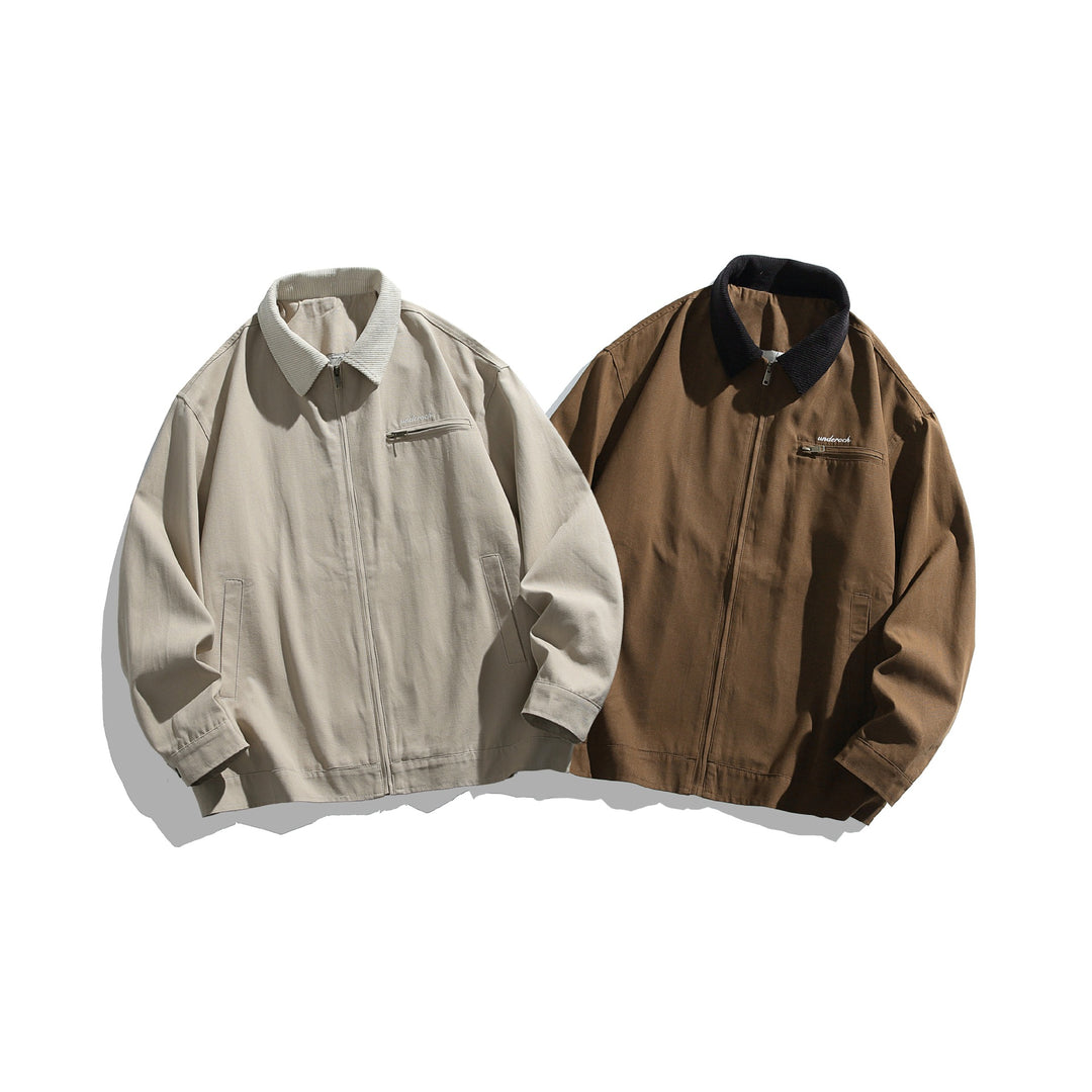 Men's lightweight bomber jacket with cord collar and zipper Mune Fashion