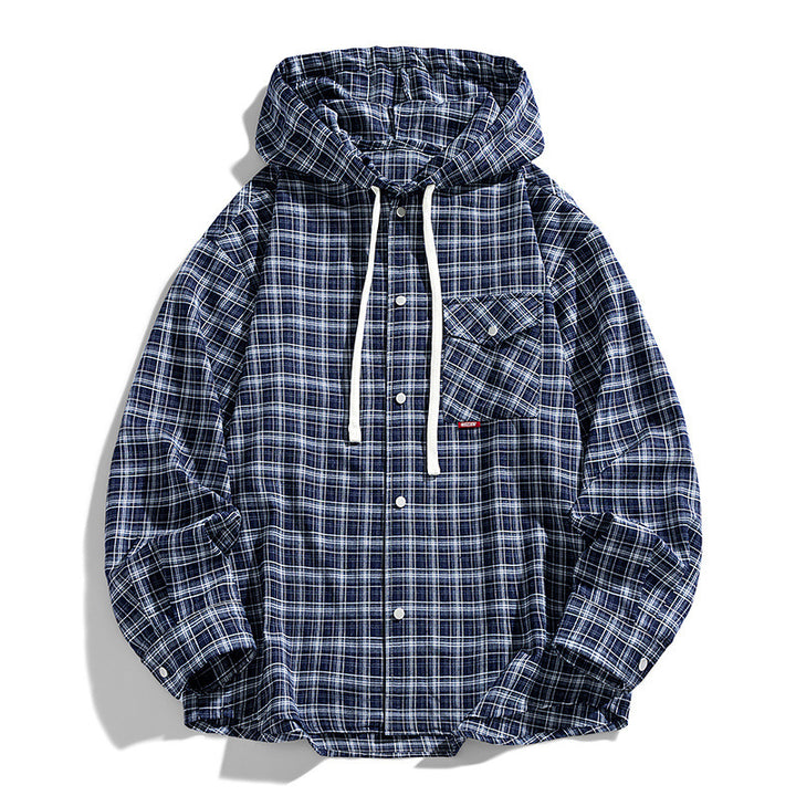 Men's Multifunctional Hooded Jacket in Checked Fabric Mune Fashion