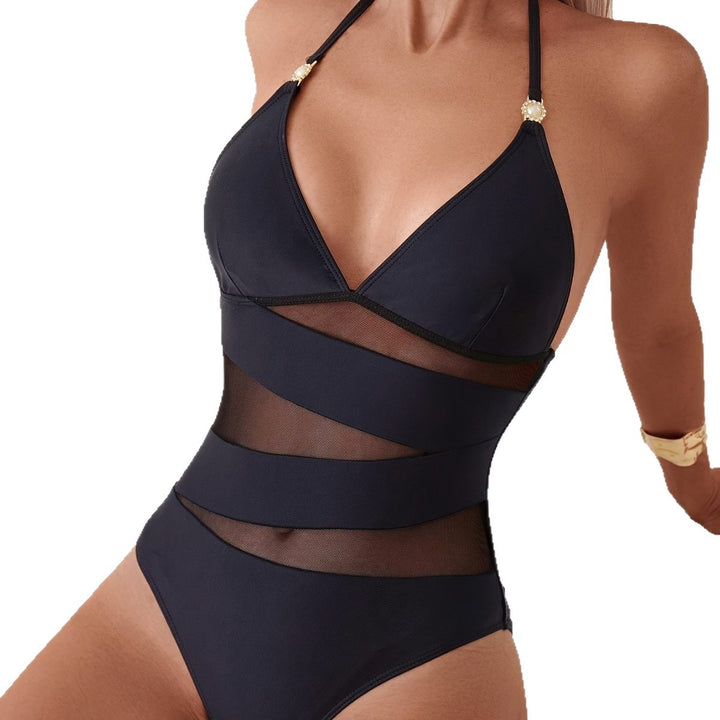 Women One-Piece Swimsuit with Transparent Inserts Mune Fashion