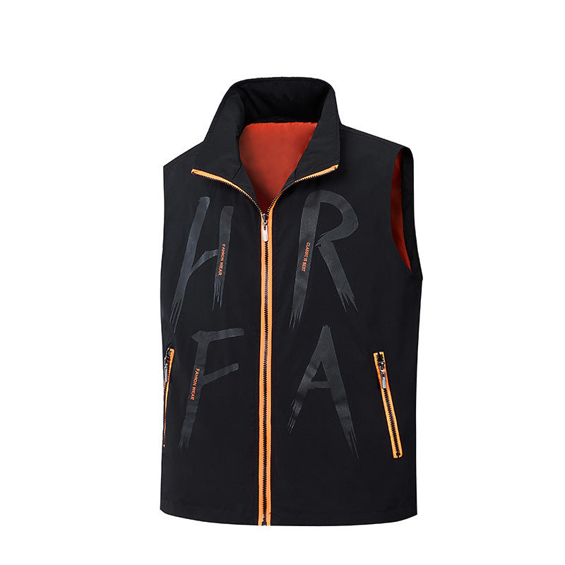Men's Sports Vest with High Collar and Reflective Stripes Mune Fashion