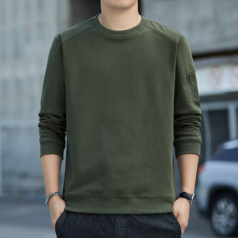 Men's Minimalist Sweatshirt with Raglan Sleeves and Zipper Arm Pocket Mune Fashion