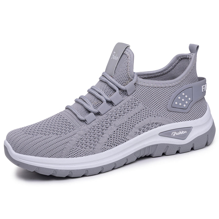 Women's sock-like knit-fit sneakers with elastic lacing, perforated heel reinforcement, and cushioned platform sole Mune Fashion