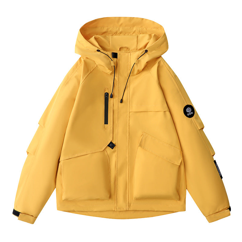 Men's weatherproof hooded field jacket with multifunctional pockets, adjustable hood, and chin protection Mune Fashion