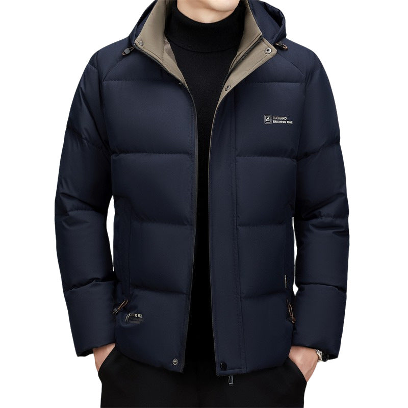 Men's padded stand-up collar jacket with water-repellent surface and zippered pockets Mune Fashion