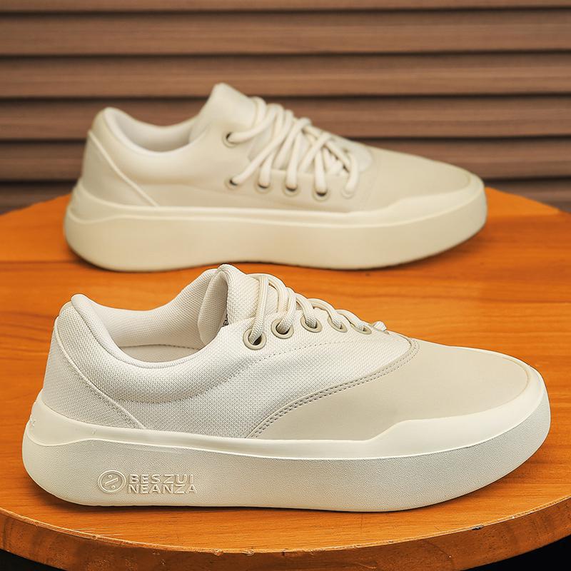Unisex Minimalist Low-Top Platform Sneaker with seamless canvas textile mix and cushioning EVA platform sole Mune Fashion