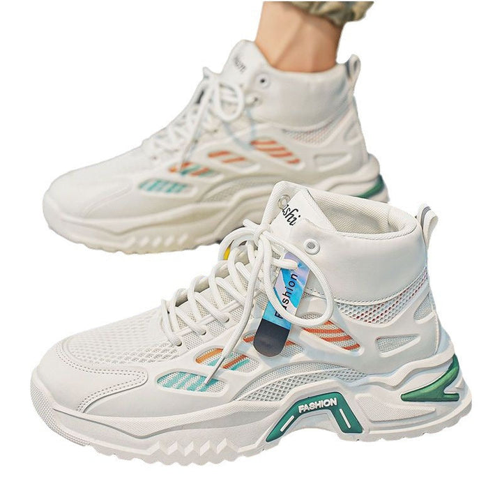 Women's Sporty High-Top Sneakers with Breathable Mesh Surfaces and Cushioned Sole Mune Fashion