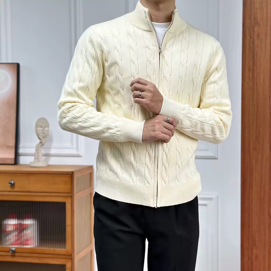 Men's High-Quality Knit Sweater with Zipper Mune Fashion