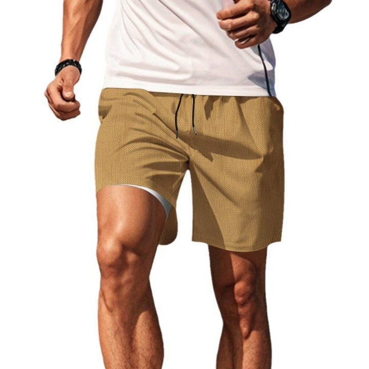 Men's two-layer swim shorts with integrated compression inner shorts and hidden cell phone pocket Mune Fashion