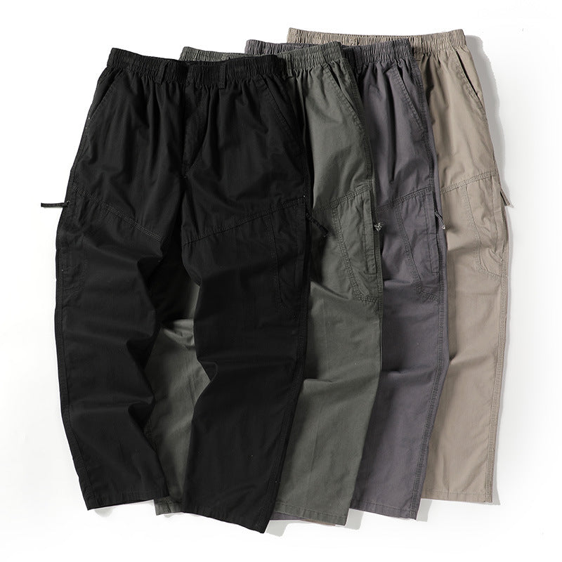 Men's Wide Utility Cargo Pants with Straight Leg, Multiple Pockets & Loose Fit Mune Fashion