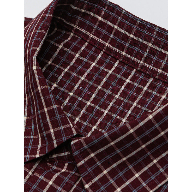 Men's Oversize Checkered Shirt with Rounded Hem and Diagonal Breast Pocket Detail Mune Fashion