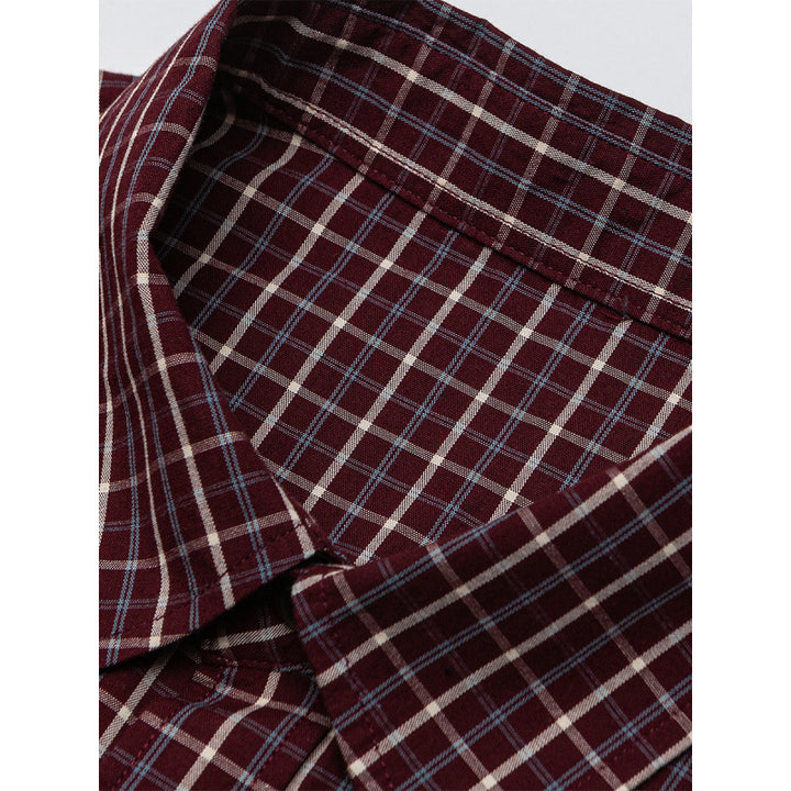 Men's Oversize Checkered Shirt with Rounded Hem and Diagonal Breast Pocket Detail Mune Fashion