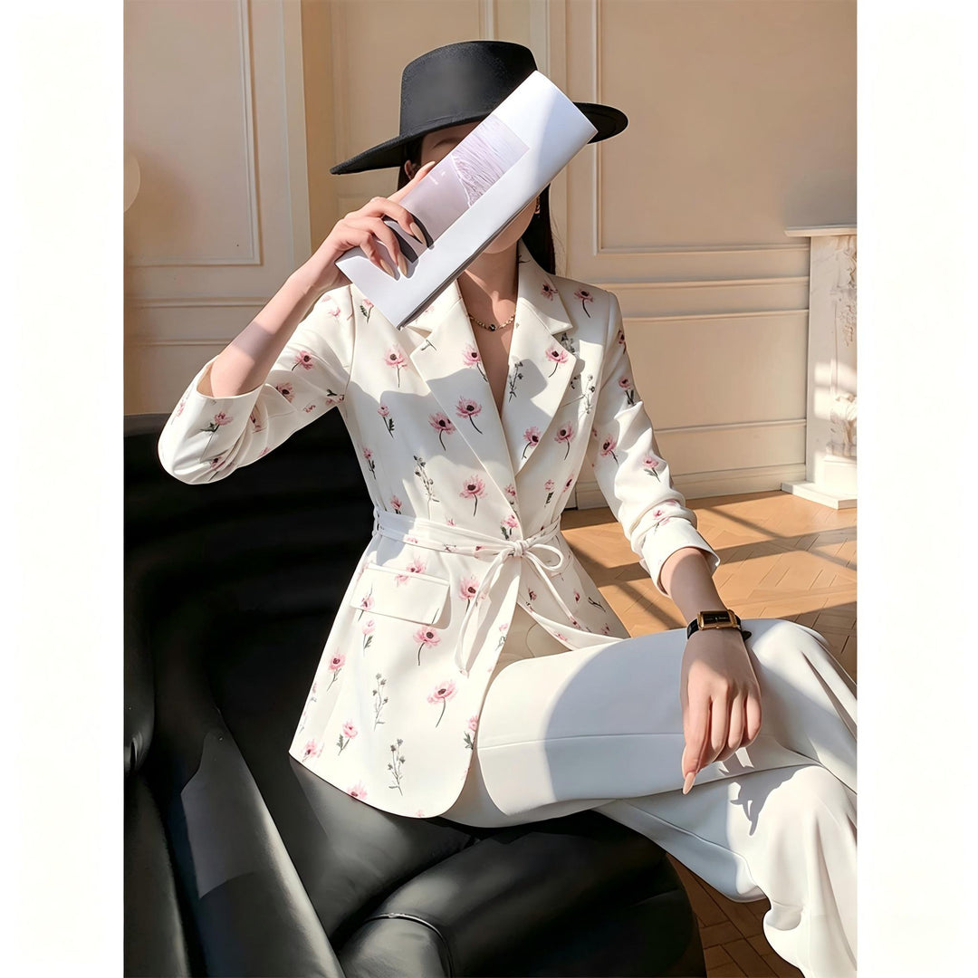 Ladies Blazer with Floral Pattern Mune Fashion