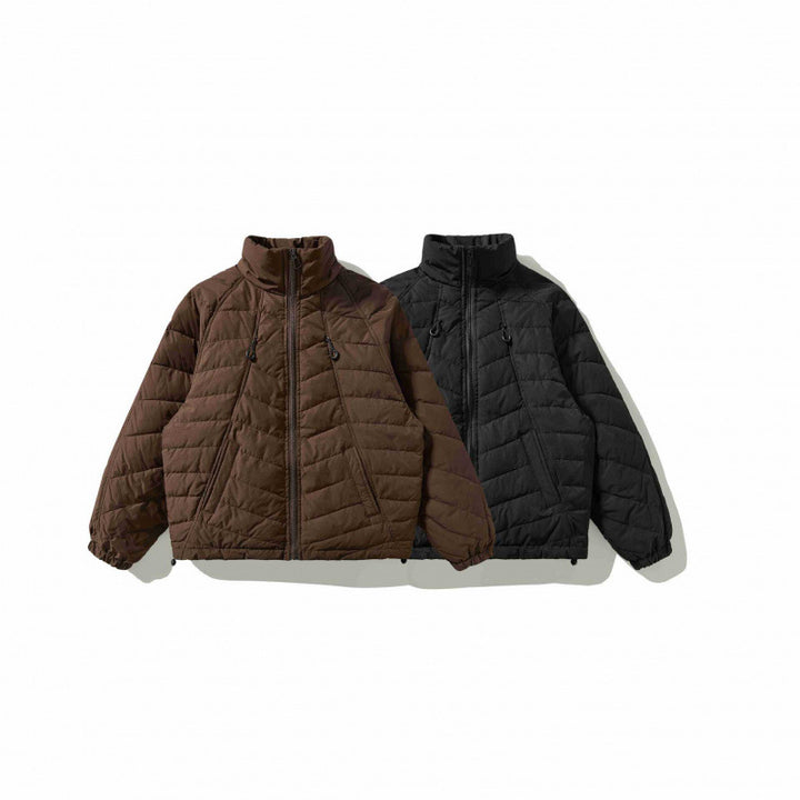 Unisex Padded Quilted Jacket with High Collar, Drawstring Hem and Elastic Cuffs Mune Fashion