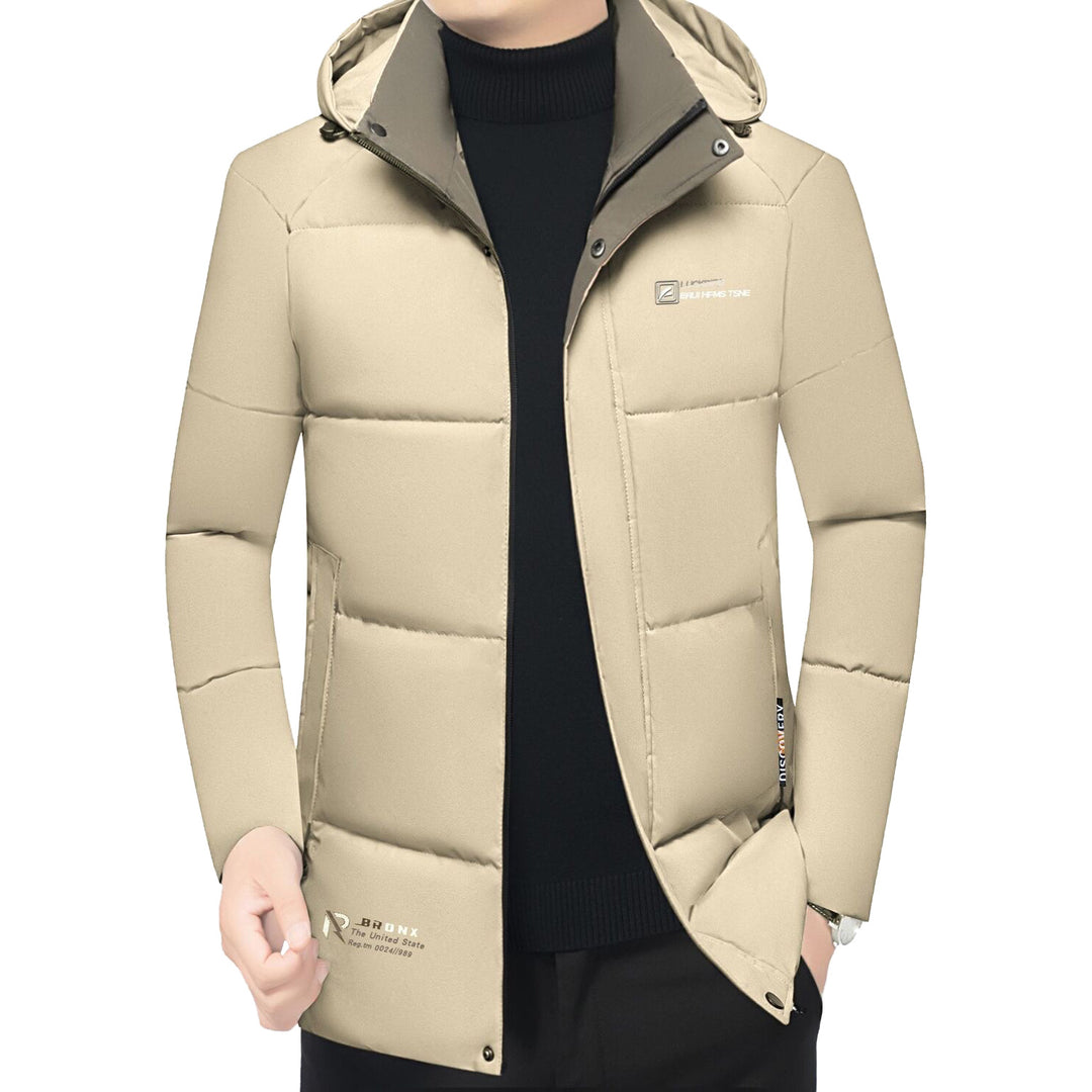 Men's padded stand-up collar jacket with water-repellent surface and zippered pockets Mune Fashion