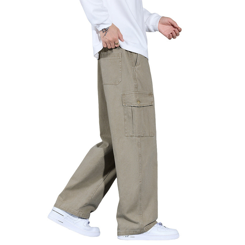 Men's cargo pants in loose relaxed fit with drawstring waistband and multiple pockets Mune Fashion