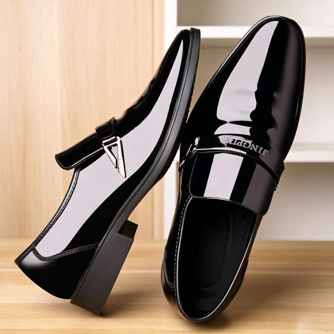 Men's Elegant Lace-up Shoes with High Gloss Mune Fashion
