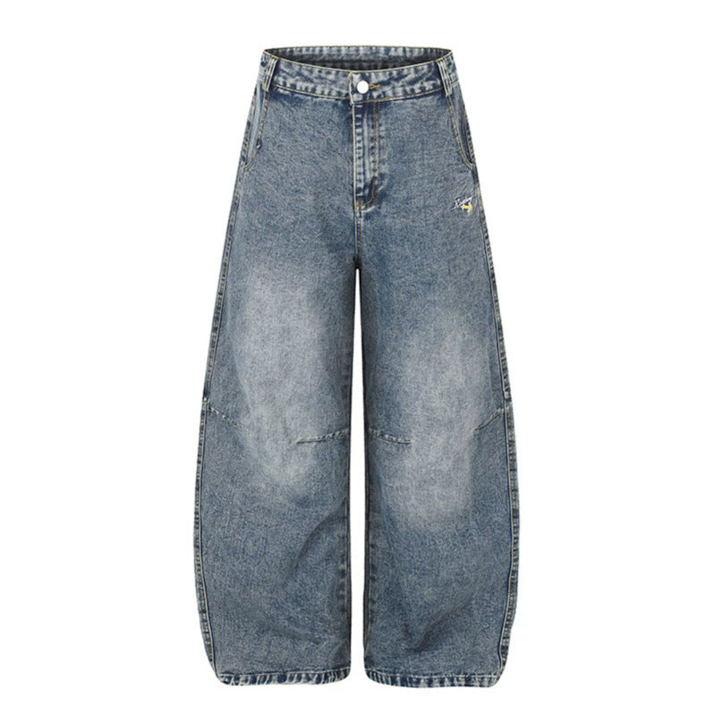 Women's Extra Wide High-Waist Palazzo Jeans with Embellished Back Pockets Mune Fashion