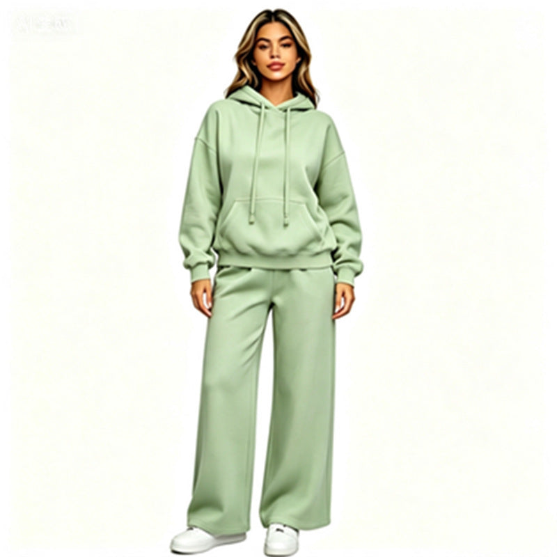 Women Comfortable Oversized Hoodie with Wide Jogging Pants Mune Fashion