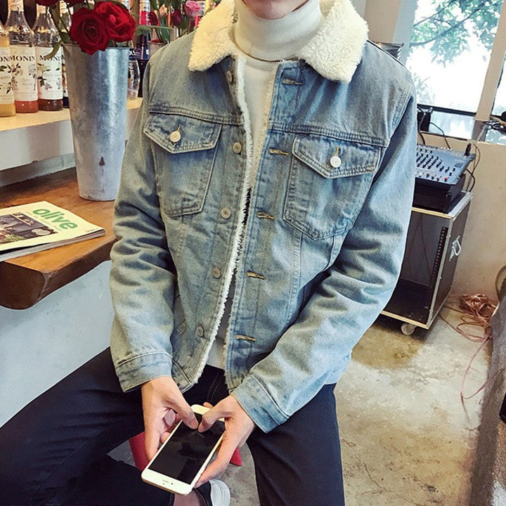 Men's Denim Jacket with Teddy Lining Mune Fashion