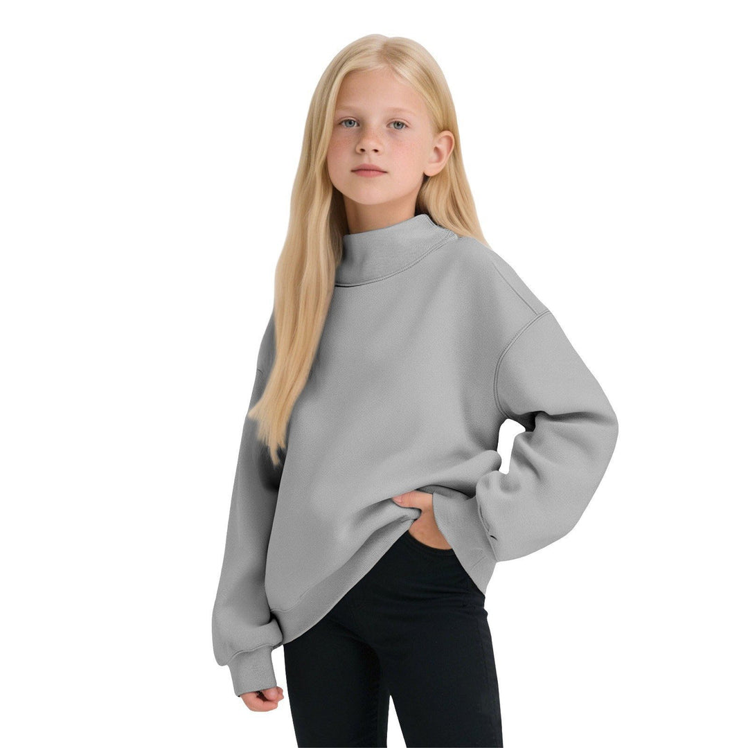 Women Casual Funnel-Neck Sweatshirt in Oversized Cut with Dropped Shoulder Mune Fashion