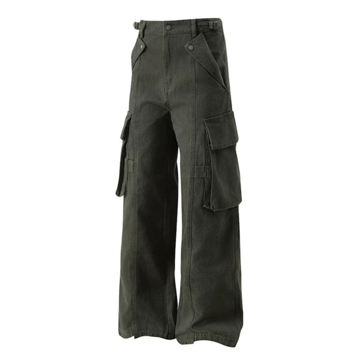 Women's high-waisted wide Cargo culotte pants with multi pockets and adjustable waistband Mune Fashion