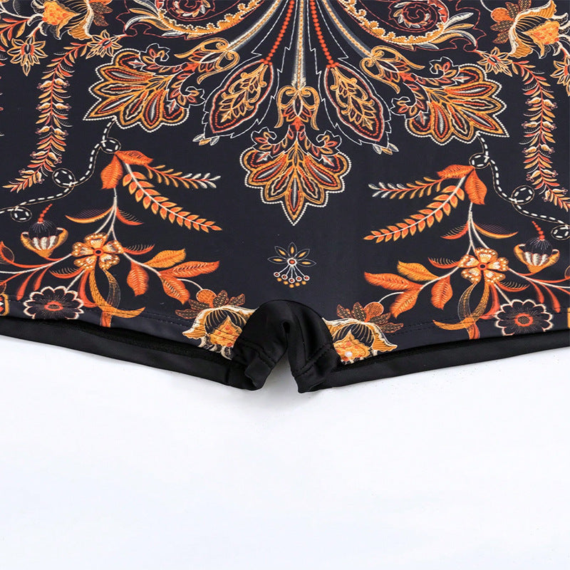 Women's swimsuit with floral pattern and modern back cutout Mune Fashion